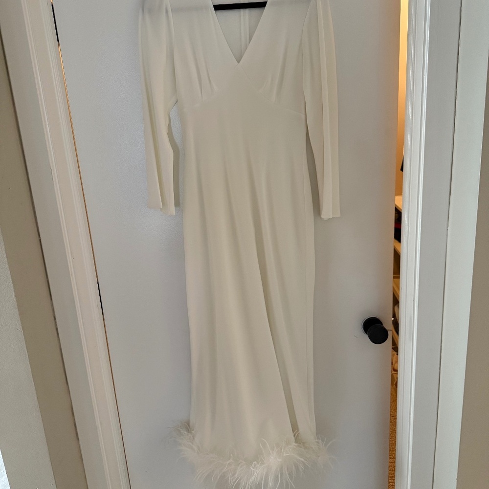 Rixo Mya Feathered Maxi Dress size 6